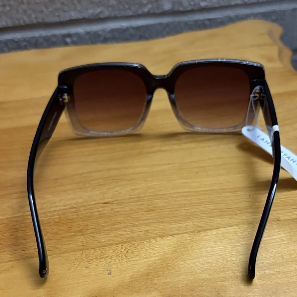 Lane Bryant Glitter Square Sunglasses in Black and Silver ombre sparkle NWT - Picture 6 of 8